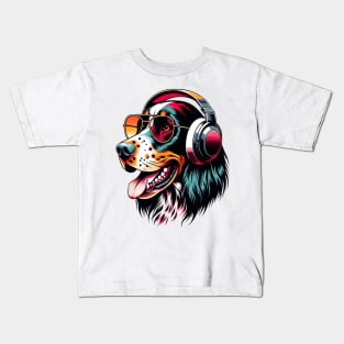 German Longhaired Pointer Smiling DJ Grooves Kids T-Shirt